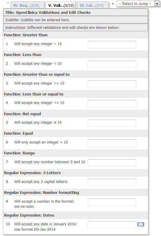 CRF Validations