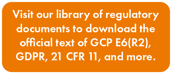 dowload GCP; download GDPR; download 21 CRF 11; regulatory documents