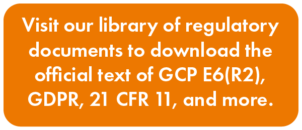 dowload GCP; download GDPR; download 21 CRF 11; regulatory documents