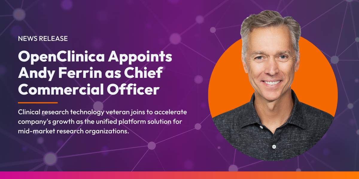 OpenClinica Appoints Andy Ferrin as Chief Commercial Officer